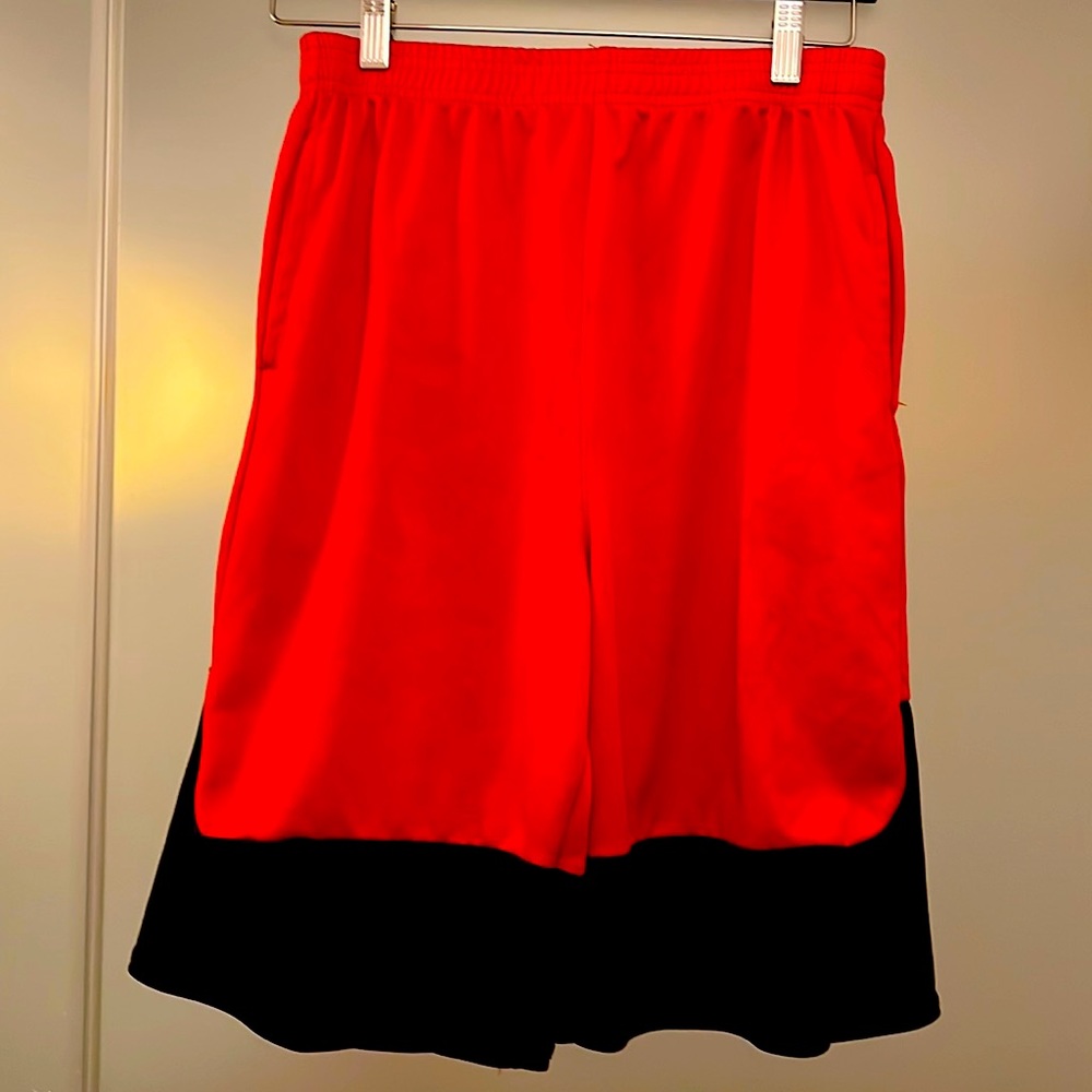 Boys Athletic Shorts with Pockets, Red & Black, XL, Good Condition